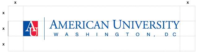 au logo horizontal with spacing squares around it