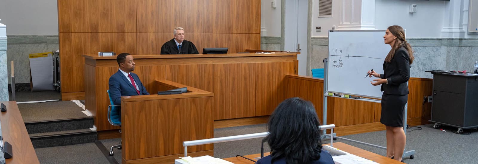 Student Judge Witness in courtroom